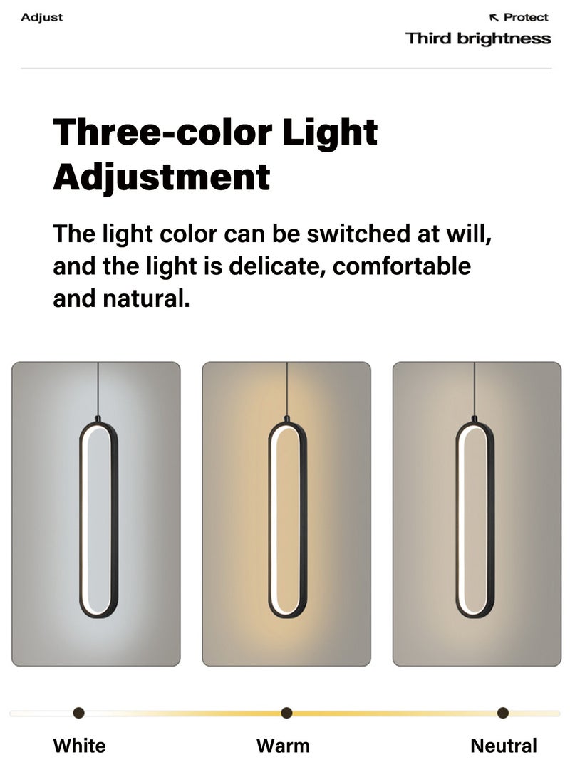 Modern Three-color Dimmable LED Chandelier Double-Head Nordic Indoor Hanging Lamp LED Bedside Pendant Lights for Luxurious Living Room Bedroom Kitchen Gold 2-Light - Image 4